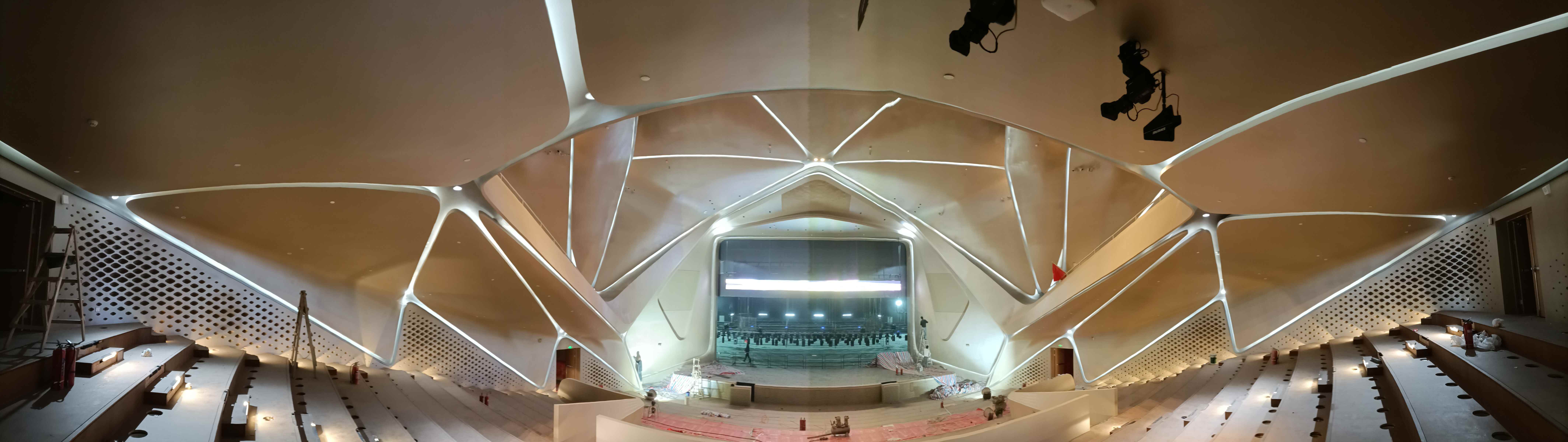珠海金灣航空城市民藝術(shù)中心grg鏤空墻面雕花吊頂裝飾工程